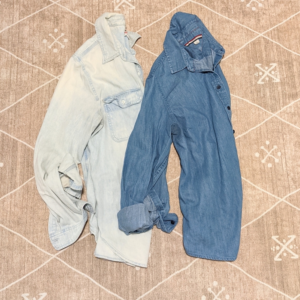 Denim shirts women, size M, bundle of 2